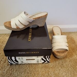 Dana Buchman white wedge sandals